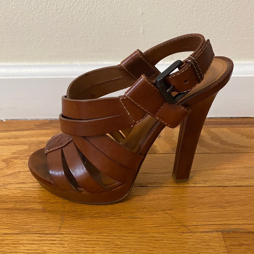 Bottega Veneta Size 37 Brown 4” Sandals